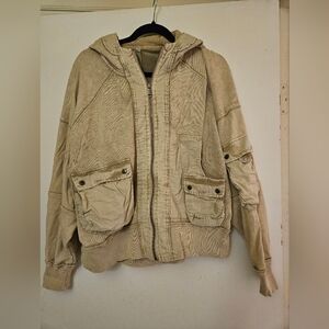FP Movement Tan Hooded Jacket with Pockets